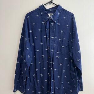 Navy Blue Men's Casual Button Down Shirt